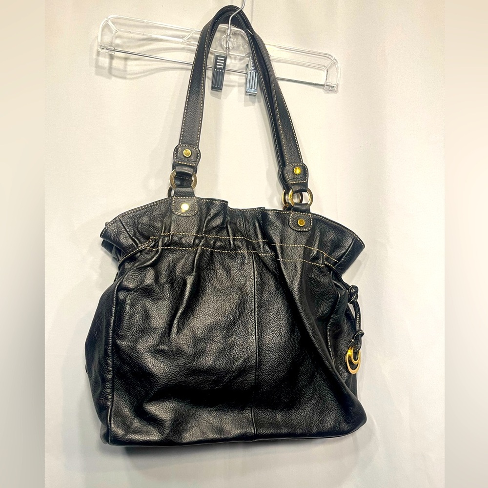 Black Celsius Genuine Leather Bag With Animal Print Inside